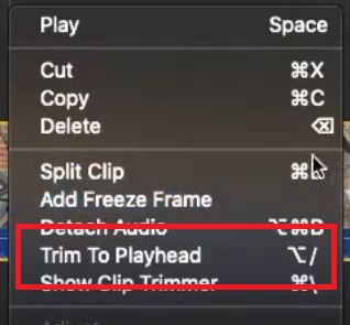trim video clip in iMovie Mac